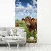 Koe - Weide - Bloemen fotobehang vinyl groot -woonkamer
