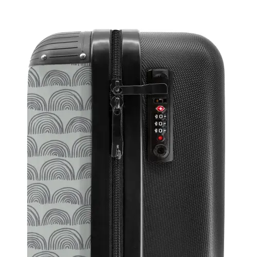 Donkergrijze halve cirkels NBS - Handbagage koffer - Volwassenen Unisex middel -slot