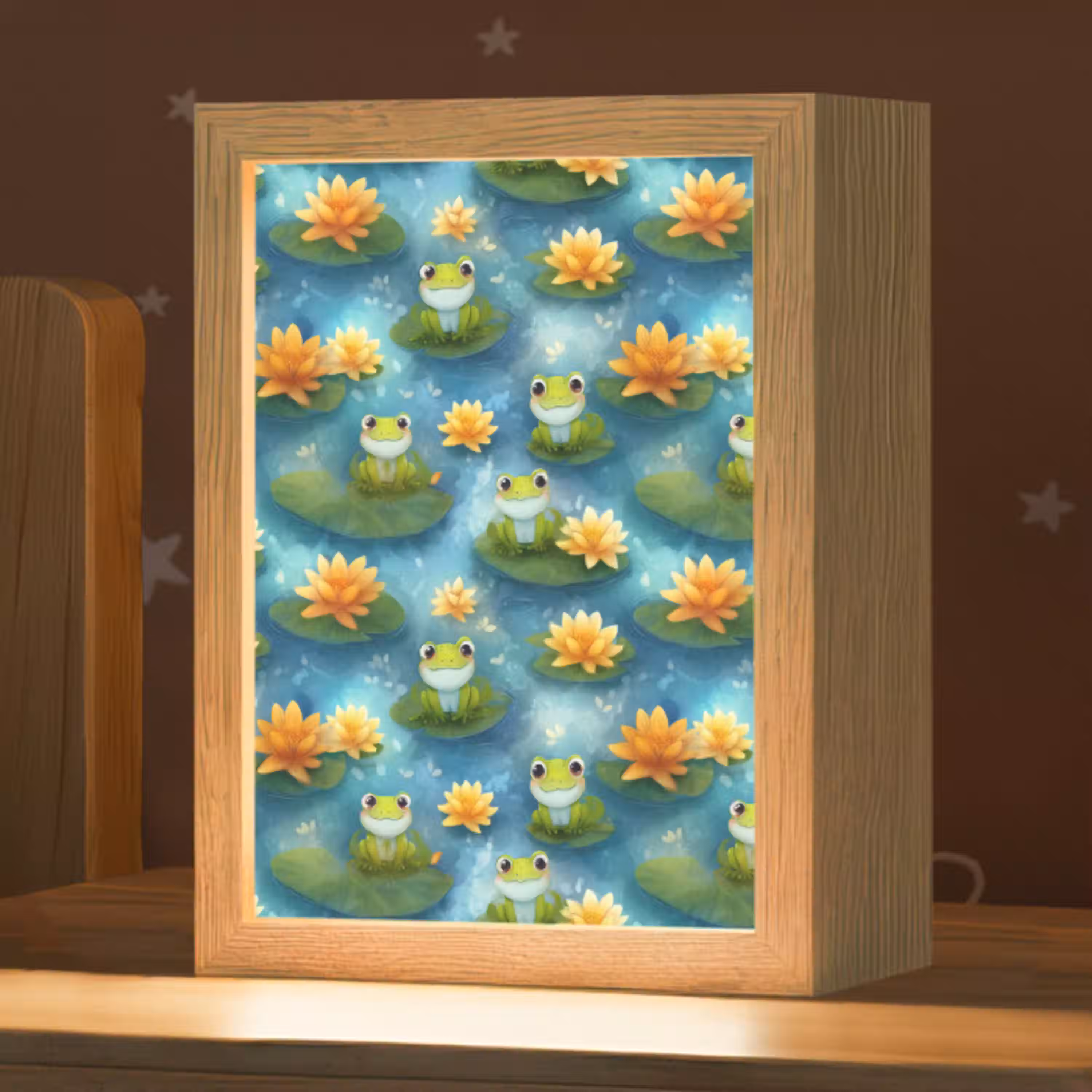 Kikker - Lelies - Groen Light Box met kabel (Kinderlampje) klein 904 -zzz_3d_website