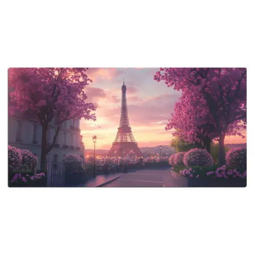 Eiffeltoren - Parijs - Roze Muismat XXL klein -3d_leeg