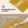 Lijnillustratie - Ananas - Bladkroon - Okergeel Inductie beschemer met haakjes klein -ky-schoon-nl