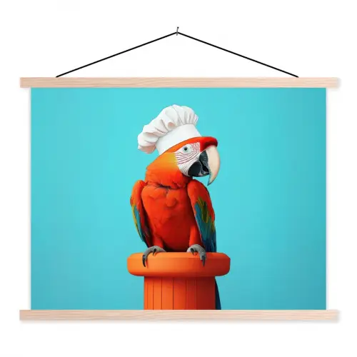 Ara - Koksmuts - Sokkel - Grappig textielposter latten blank klein -3d