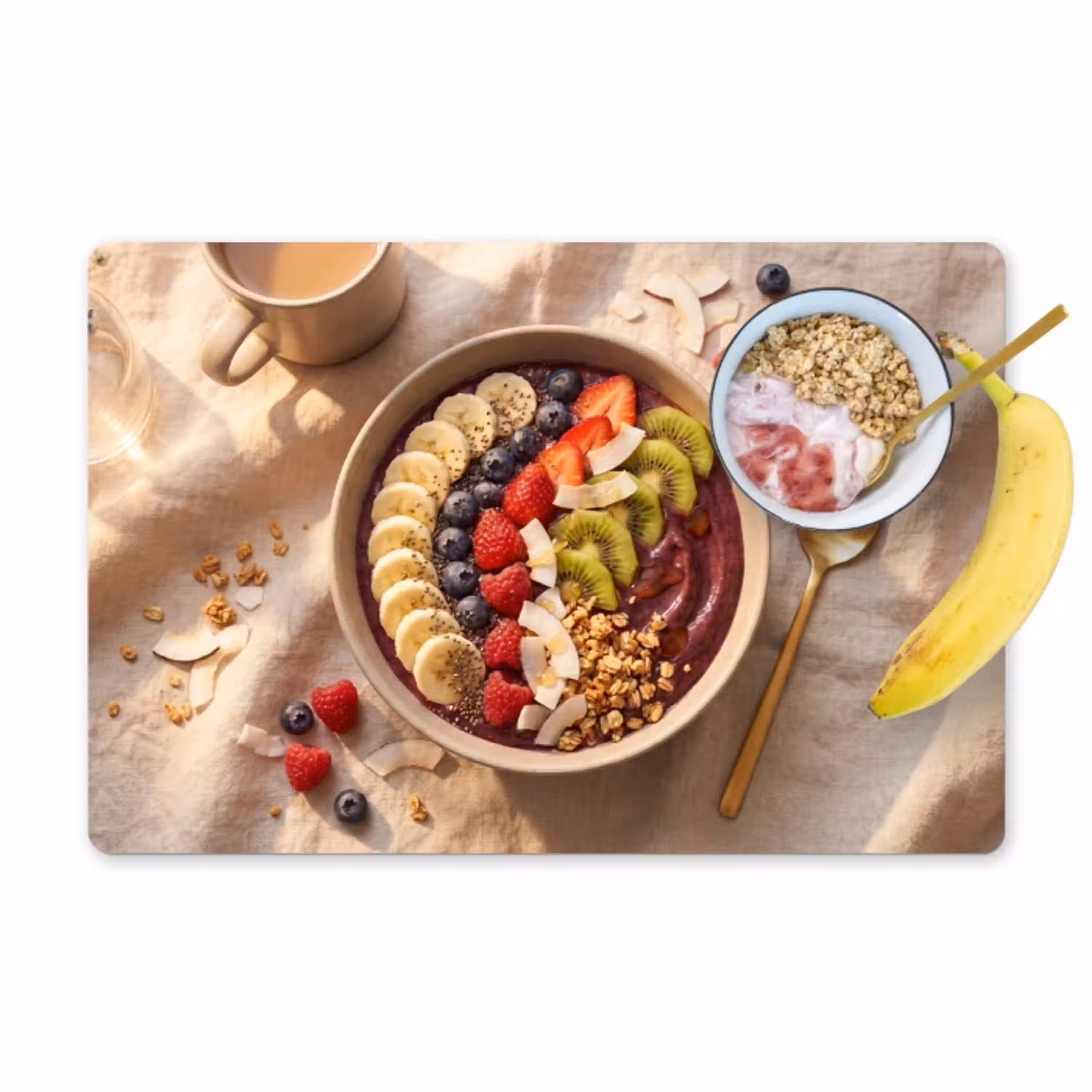 Eten - Ontbijtkom - Fruit - Gezond - Kleurrijk Placemat vinyl groot -zzzproduct_Kitchenyeah-website