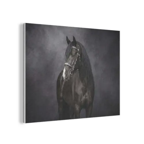 Portret - Paard - Zwart PET vilt klein -3d