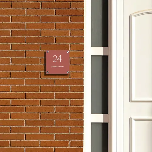Terracotta - Klassiek Naambord Vierkant klein -sfeer3-XS