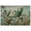 Tropisch bladerdek - Vlinders - groen - Bruin poster papier klein -3d