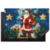 Kerstman - Glas - Kleurrijk Inductie beschermer vinyl 3mm klein -3d