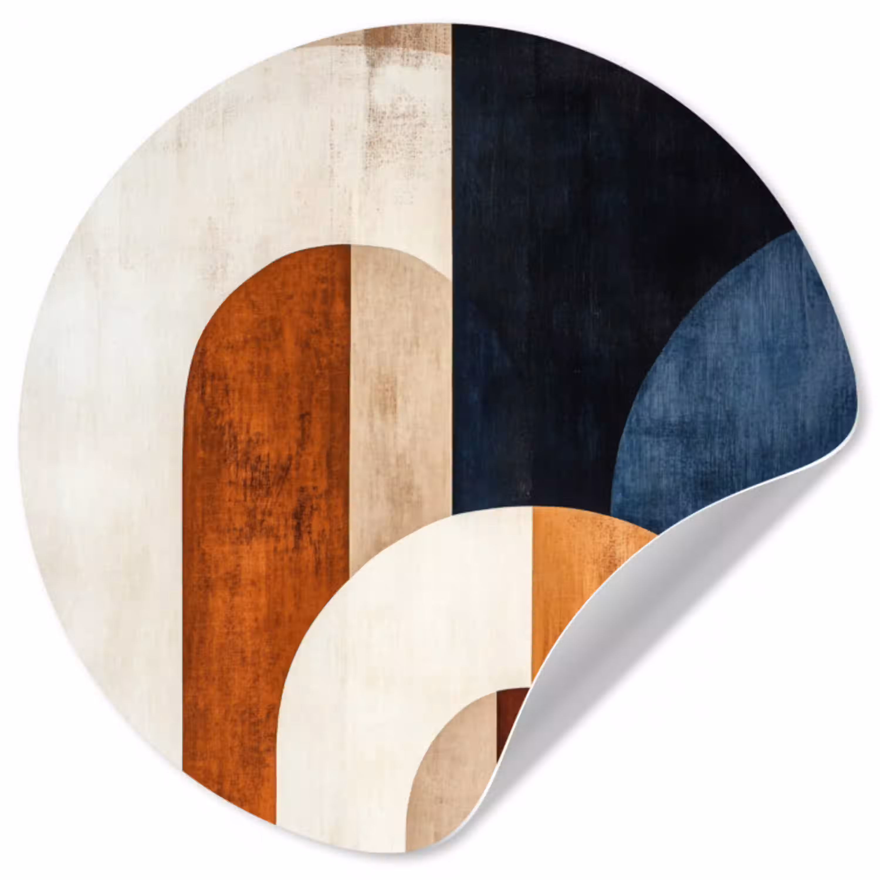 Abstract - Vormen - Donkerblauw Wandcirkel behangsticker klein -3d
