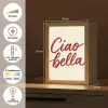 Ciao bella - Rood - Wit - Minimalistisch Light Box met kabel (Tafellamp) klein -USP_NL