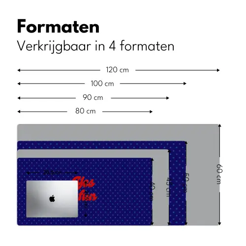 Yes fun - Rood - Blauw - Stippen Muismat XXL klein -sfeer5
