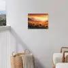 Zonnebloemen - Zonsondergang - Landschap tuinposter los doek klein -sfeer8