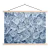 Ijsblokjes - Water - Blauw textielposter latten blank klein -3d