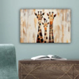 Giraffen - Cartoon - Crème canvas 2cm klein -sfeer4
