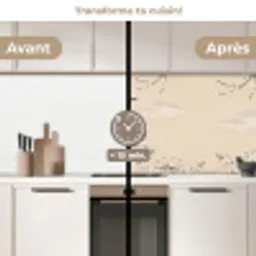 Kraanvogels - Bloesem - Beige keuken achterwand 2 middel -voor-na2_FR