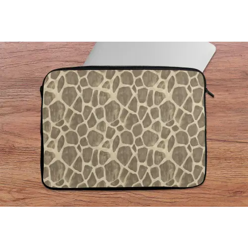 Giraf - Patroon - Beige - Bruin laptophoes neopreen klein 279 -tafel