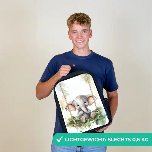 Olifant - Dier - Kinderen - Jungle Rugzak - Zwart middel -sfeer7_NL