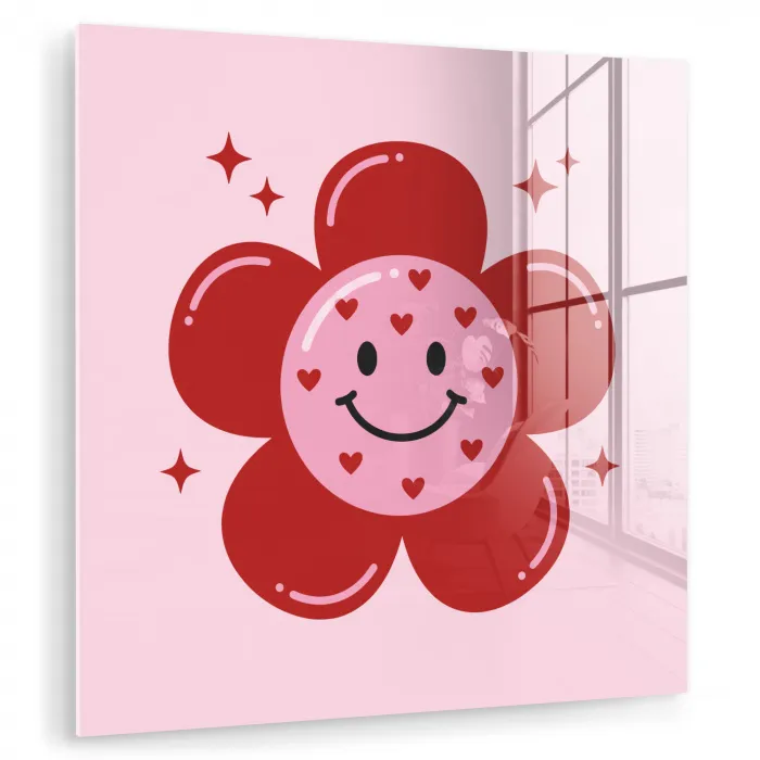 Bloem - Roze - Hartjes plexiglas 5mm klein -zzzproduct_nieuw