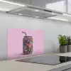 Frisdrankblikje - Bloemenpatroon - Edelstenen - Kleurrijk keuken achterwand spatscherm klein -3d_schuin