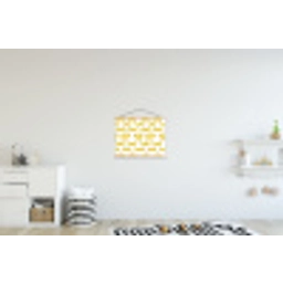 Taxi - Iconisch - Geel textielposter latten blank klein 122 -kinderkamer