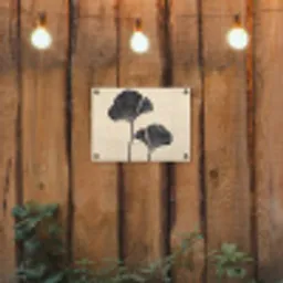Bladeren - Minimalistisch - Zwart tuinposter los doek klein -sfeer1