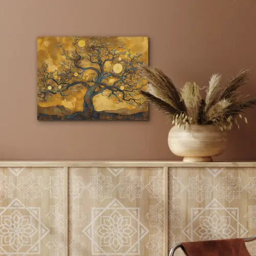 Boom - Levensboom - Abstract - Goud PET vilt klein -sfeer4