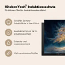 Levensboom - Nacht - Donker - Blauw Inductie beschermer vinyl 3mm middel -tsfeer2_DE