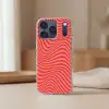 Golvend patroon - Rood - Roze - Lijnen Telefoonhoesje iPhone 17 Pro klein -sfeer2