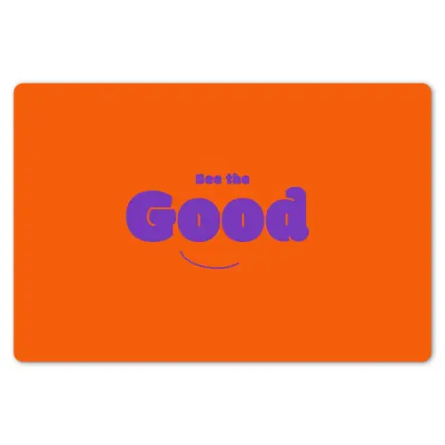 See the good - Paars - Oranje - Smiley Placemat vinyl groot -zzsfeer1_Kitchenyeah-website