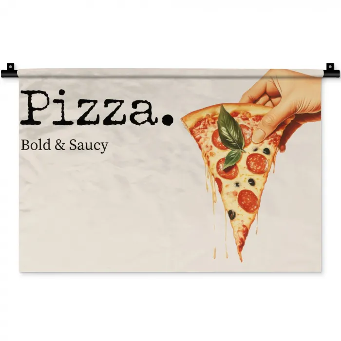 Pizza - Kaas - Pepperoni Wandkleed katoen klein -zz3d