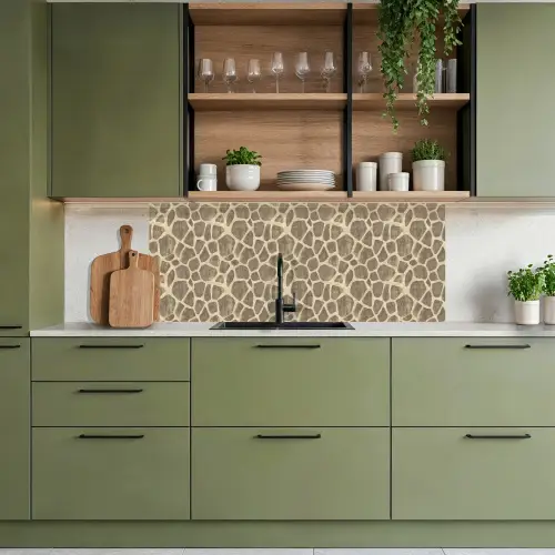 Giraf - Patroon - Beige - Bruin keuken achterwand 2 middel 871 -sfeer3