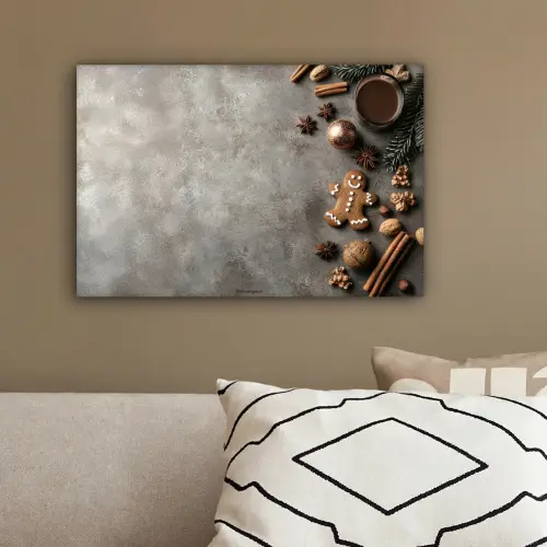 Winter - Kerst - Beton - Gingerbread man canvas 2cm klein -sfeer3