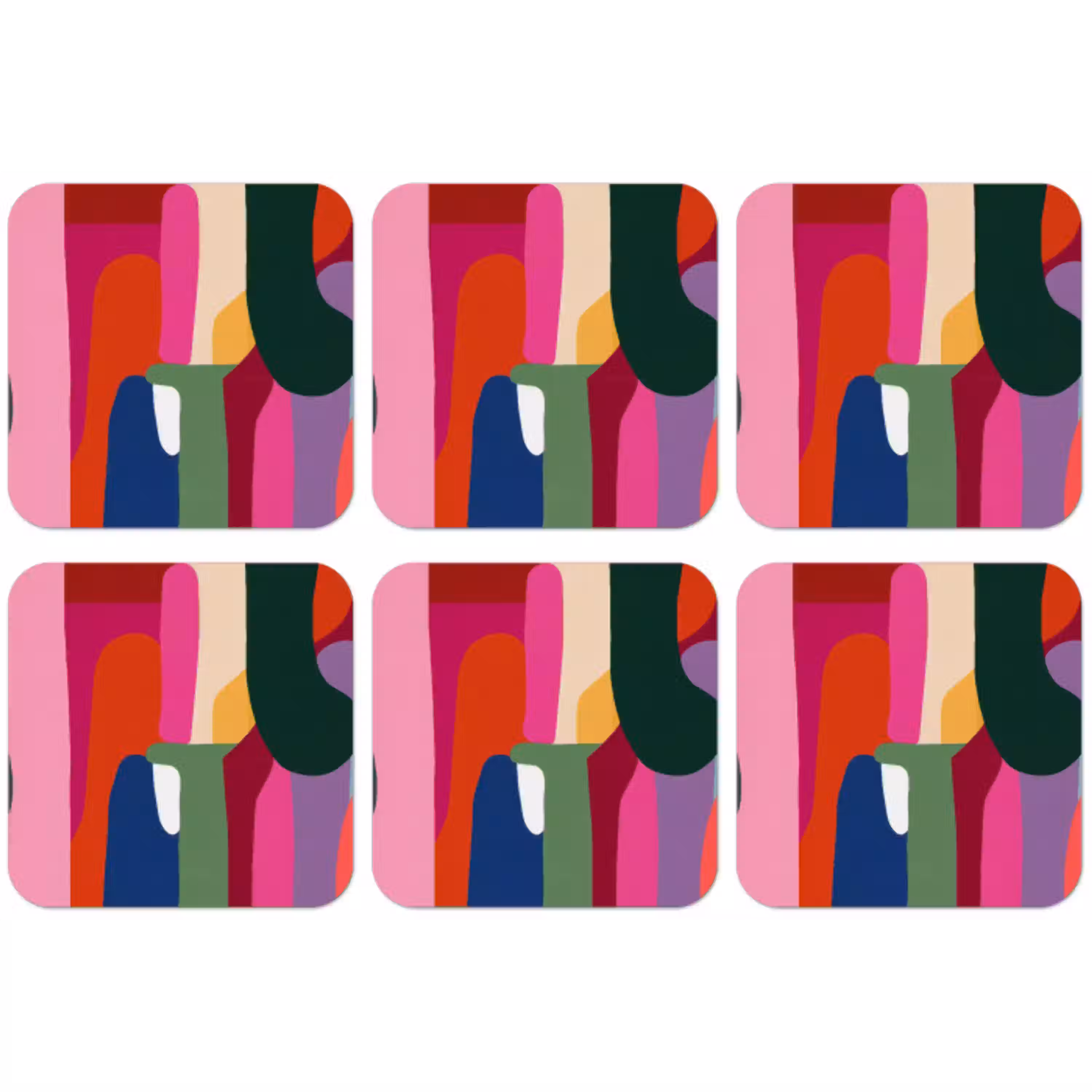Kleurvakken - Recht - Rond - Abstract onderzetter kurk middel -zkaufland3dotto