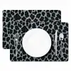 Panterprint - Zwart - Neonletters - Roze Placemat vinyl groot -zzsfeer2_Kitchenyeah-website