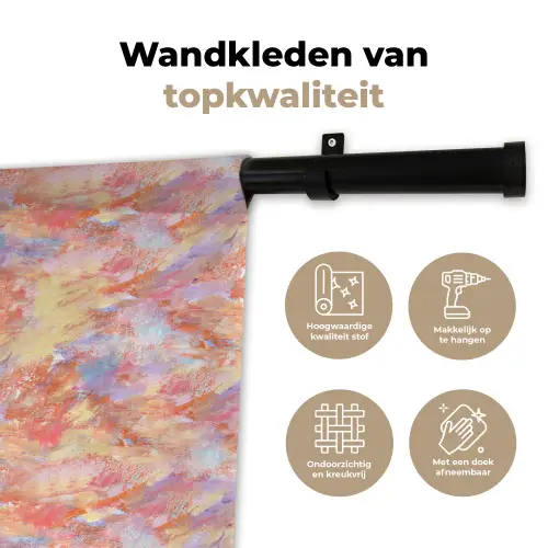 Abstract - Multi - Kleur - Verf Wandkleed katoen klein 269 -sfeer2