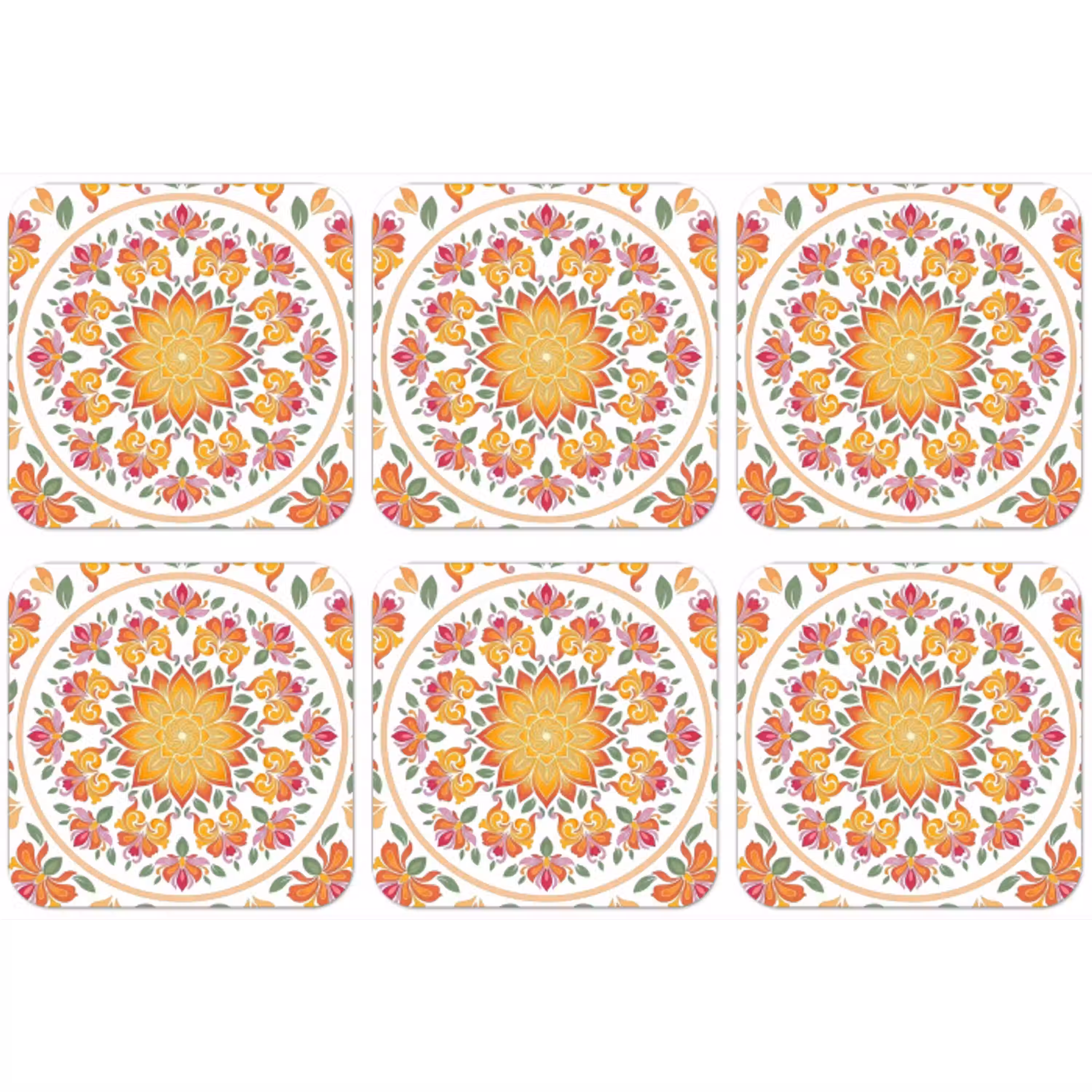 Mandala - Bloemen - Decoratie - Kleurrijk - Abstract onderzetter kurk middel -zkaufland3dotto