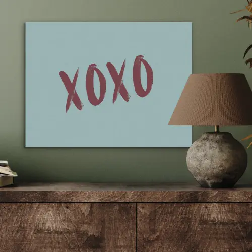XOXO - Blauw - Rood PET vilt klein -sfeer2