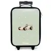 Beige retro raceauto op groene stippen achtergrond Kinderkoffer - Zwart klein -zzz_website3d