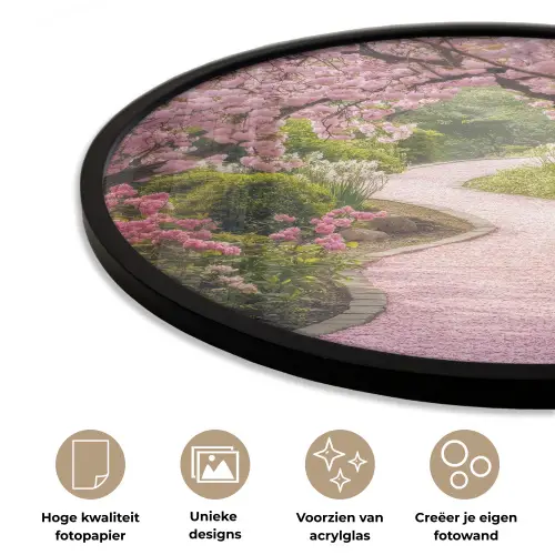 Kersenbloesem - Natuur - Sakura - Pad - Japanse tuin Fotolijst rond zonder passe partout klein -closeup_NL