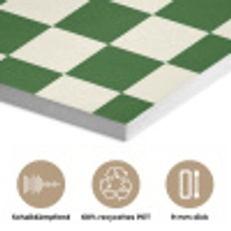 Schaakbord - Patroon - Groen PET vilt klein 837 -closeup_DE