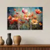 Bloemen - Kleurrijk - Abstract Canvas - Meerluiken 3 luik klein -sfeer3