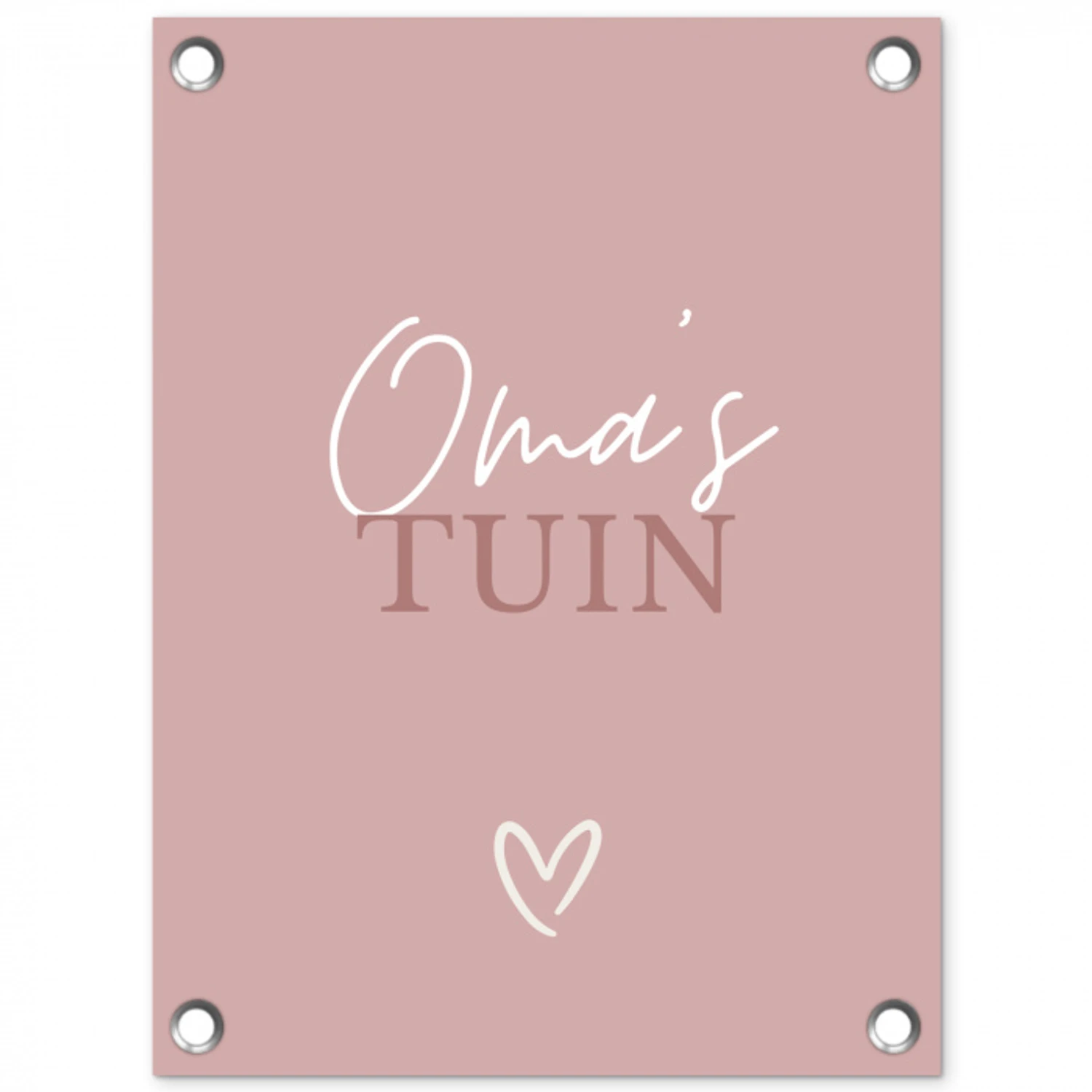 Oma's Tuin met Hart tuinposter los doek klein -3d