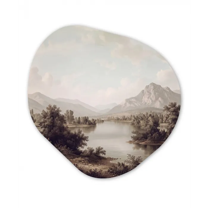 Klassiek - Landschap - Sereen Wandcirkel Organisch Forex 3mm klein -3d