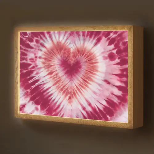 Hartvorm - Roze - Tie dye Light Box met batterij (Wandlamp kind) middel -z3d_website