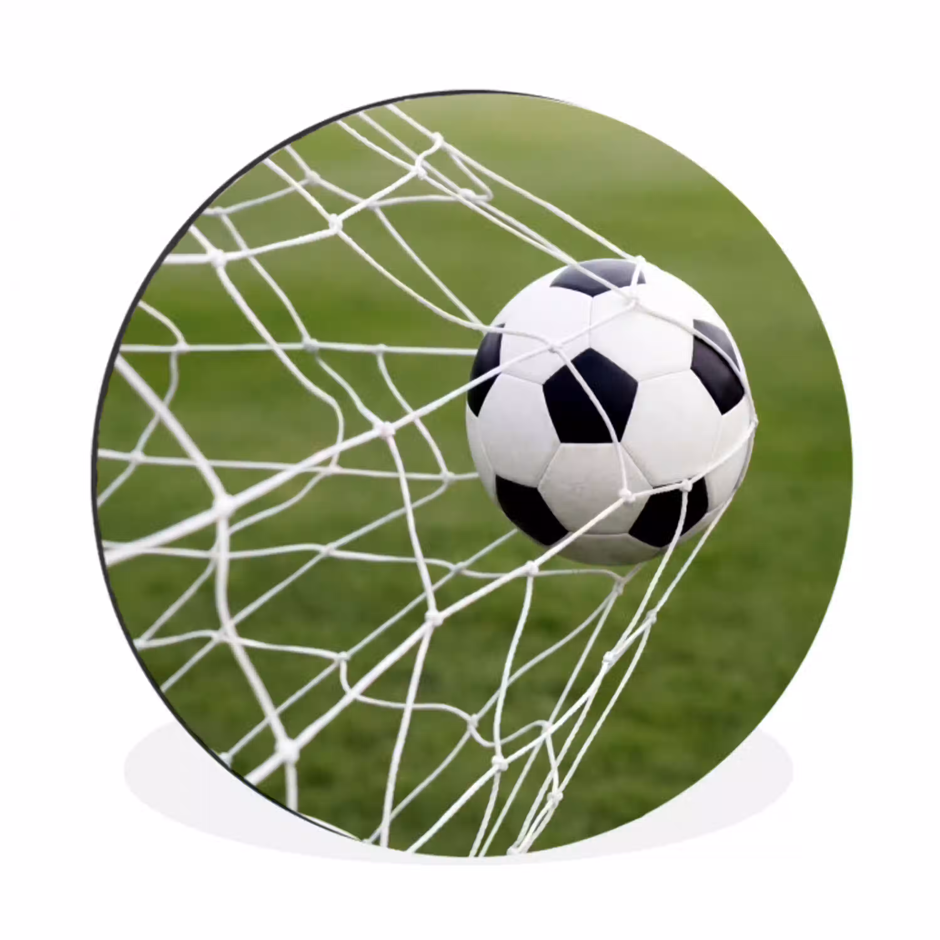 Voetbal - Goal - Net - Sport Wandcirkel aluminium klein -3d