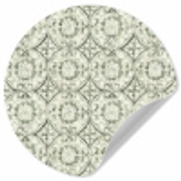 Krulornament - Tegel - Groen Wandcirkel behangsticker klein 186 -3d