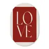 Love - Rood - Minimalistisch Wandcirkel Ovaal Glas middel -3d
