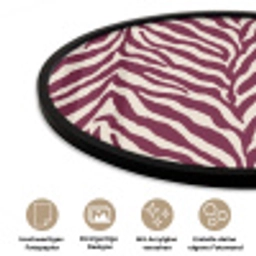 Zebra - Motief - Bordeaux - Rood Fotolijst rond zonder passe partout klein 856 -closeup_DE