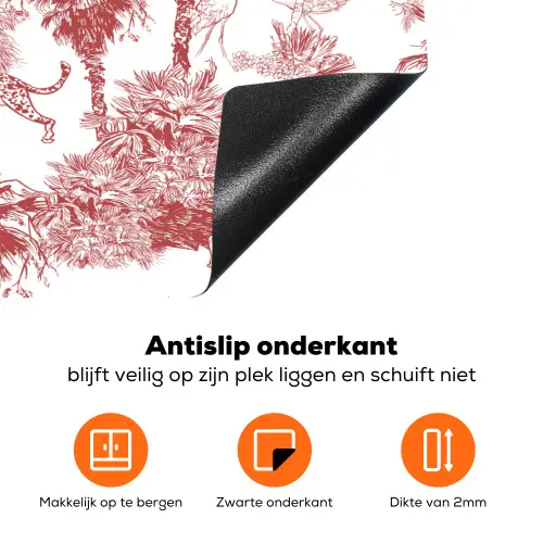 Jungle - Natuur - Rood Inductie beschermer vinyl 3mm klein 276 -zzzzzzz-td-onderkant