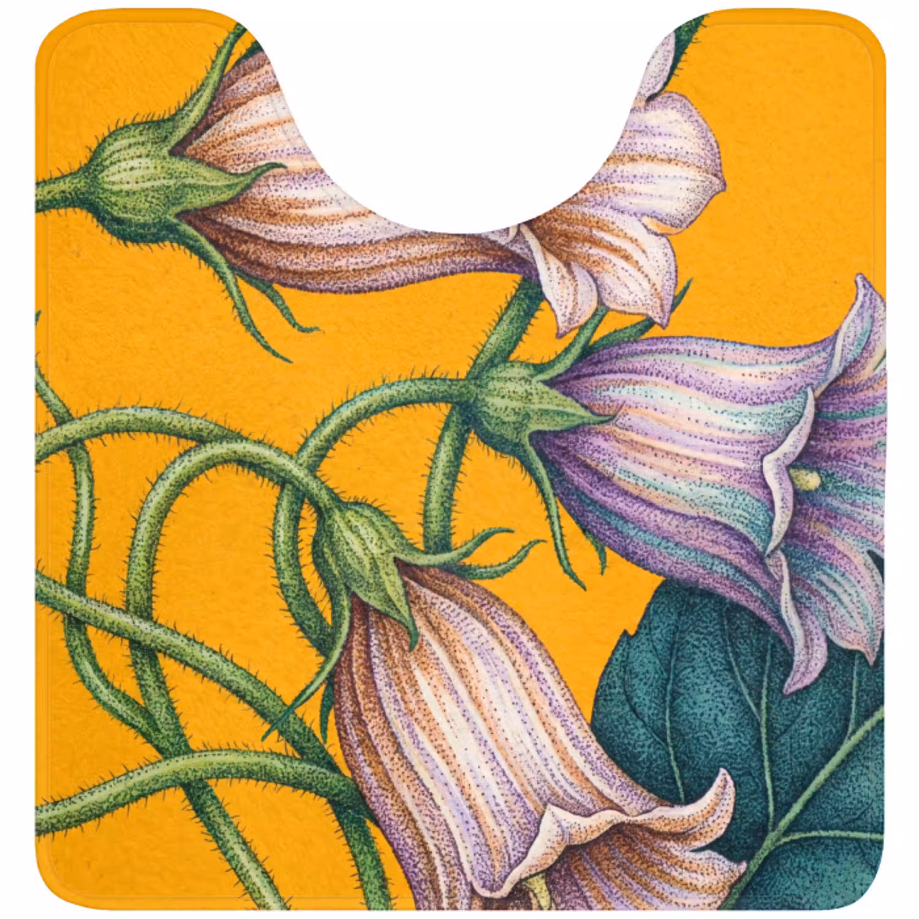 Bloemen - Botanisch - Geel WCmat U-uitsnede middel -3d