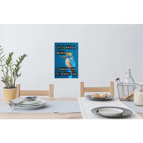 Vogel - Decoratie - Ijsvogel - Blauw Muursticker klein -eettafel